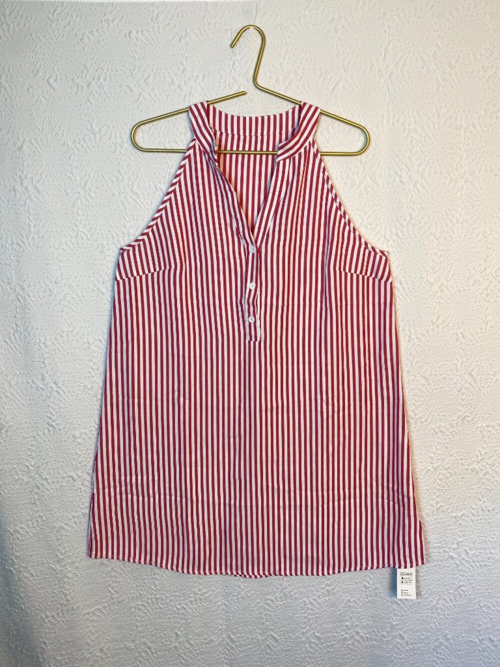 Cupshe Red & White Striped Sleeveless Shift Dress NWT Size M